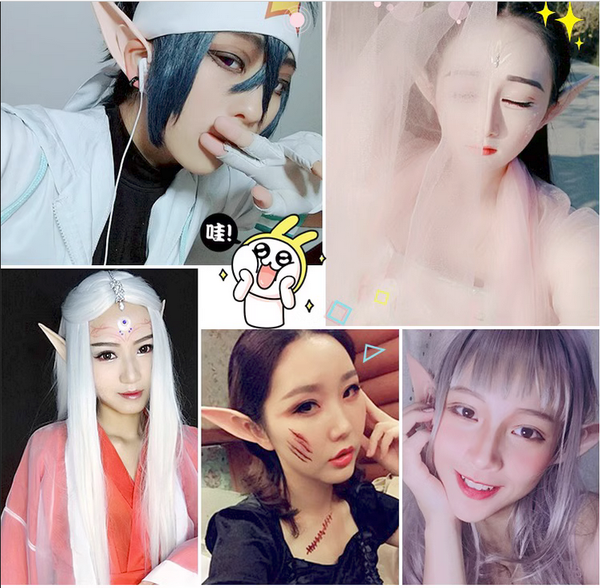 Manmei Latex Elven Ears Elf Ears Props for Cosplay and Halloween