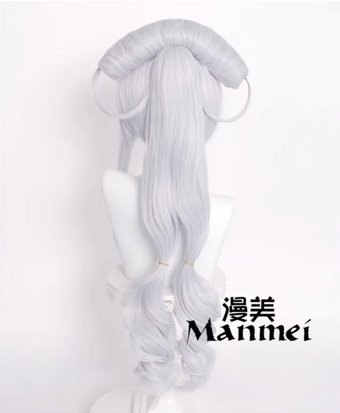 Manmei Wigs: King of Glory: Gongsun Li Year of the Ox Skin Praying for Snow Cosplay Wigs Authentic Manmei Brand Anime Game