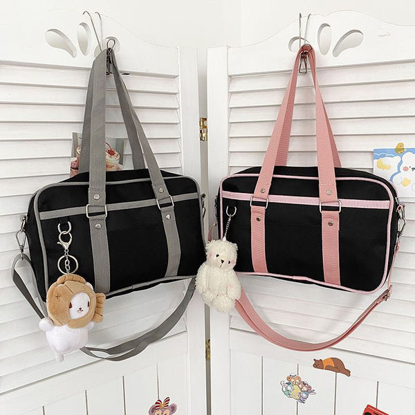 Japanese Mini High School Bags with Strap for School and Cosplay Luggage Plain Anime Game Student