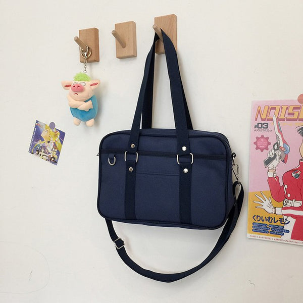 Japanese Mini High School Bags with Strap for School and Cosplay Luggage Plain Anime Game Student