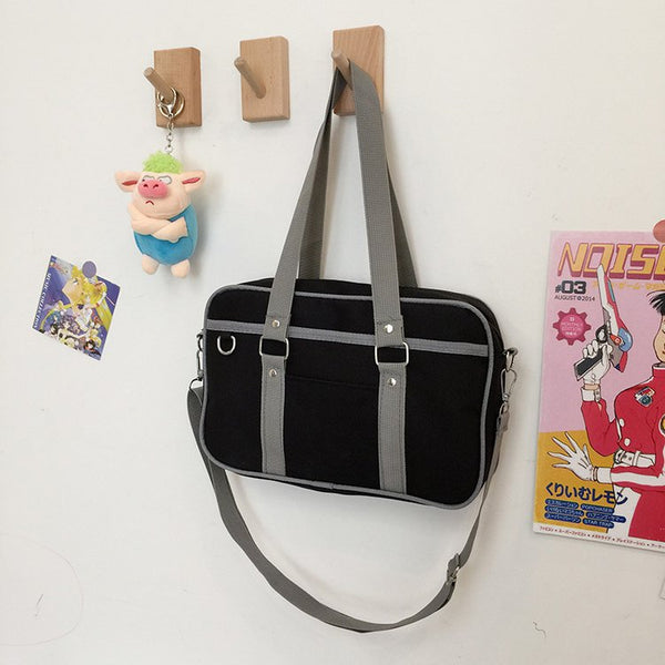 Japanese Mini High School Bags with Strap for School and Cosplay Luggage Plain Anime Game Student