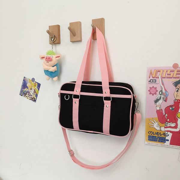 Japanese Mini High School Bags with Strap for School and Cosplay Luggage Plain Anime Game Student