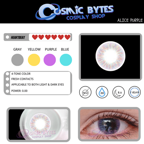 Lovely! 1 PAIR / 2 PCS Alice Soft Contact Lens Doll Eyes Vibrant Lenses Graded SALE