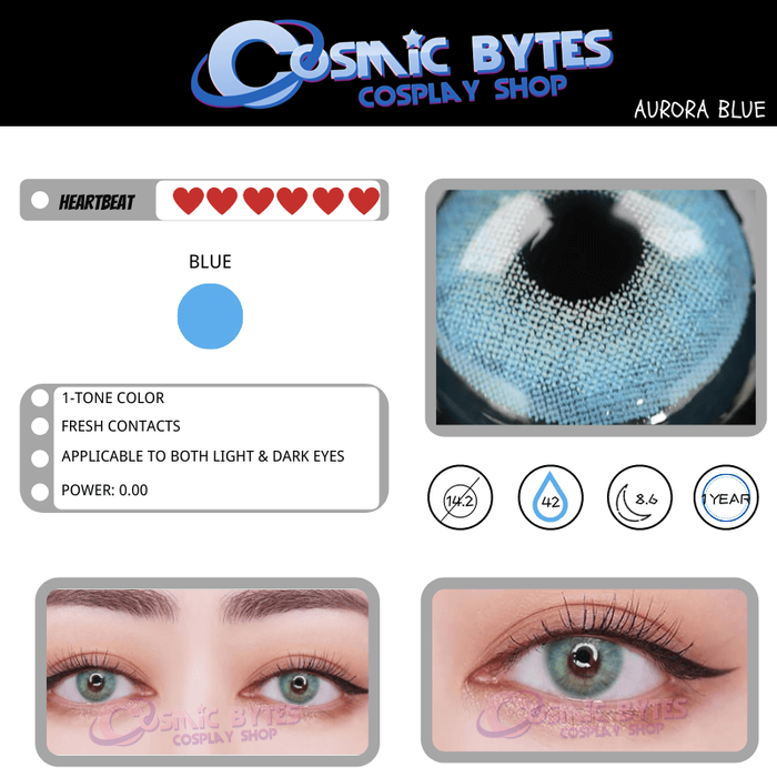 Lovely! 1 PAIR / 2 PCS Aurora Soft Contact Lens Doll Eyes Vibrant Lenses Graded SALE
