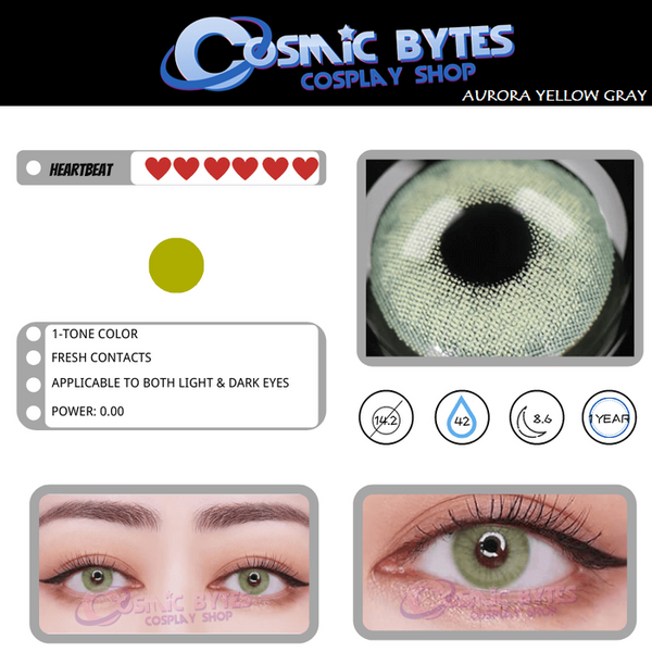 Lovely! 1 PAIR / 2 PCS Aurora Soft Contact Lens Doll Eyes Vibrant Lenses Graded SALE