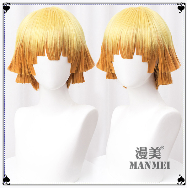 Manmei Wigs: Demon Slayer: Tanjiro Nezuko Zenitsu Inosuke Cosplay Wigs Authentic Manmei Brand Anime Game
